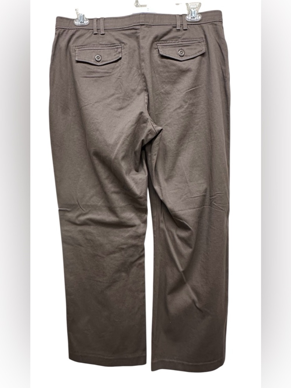 Lee Women’s NEW Straight Leg Pants Slacks Brown Size 18 Short Elastic Waist Band - Picture 2 of 5